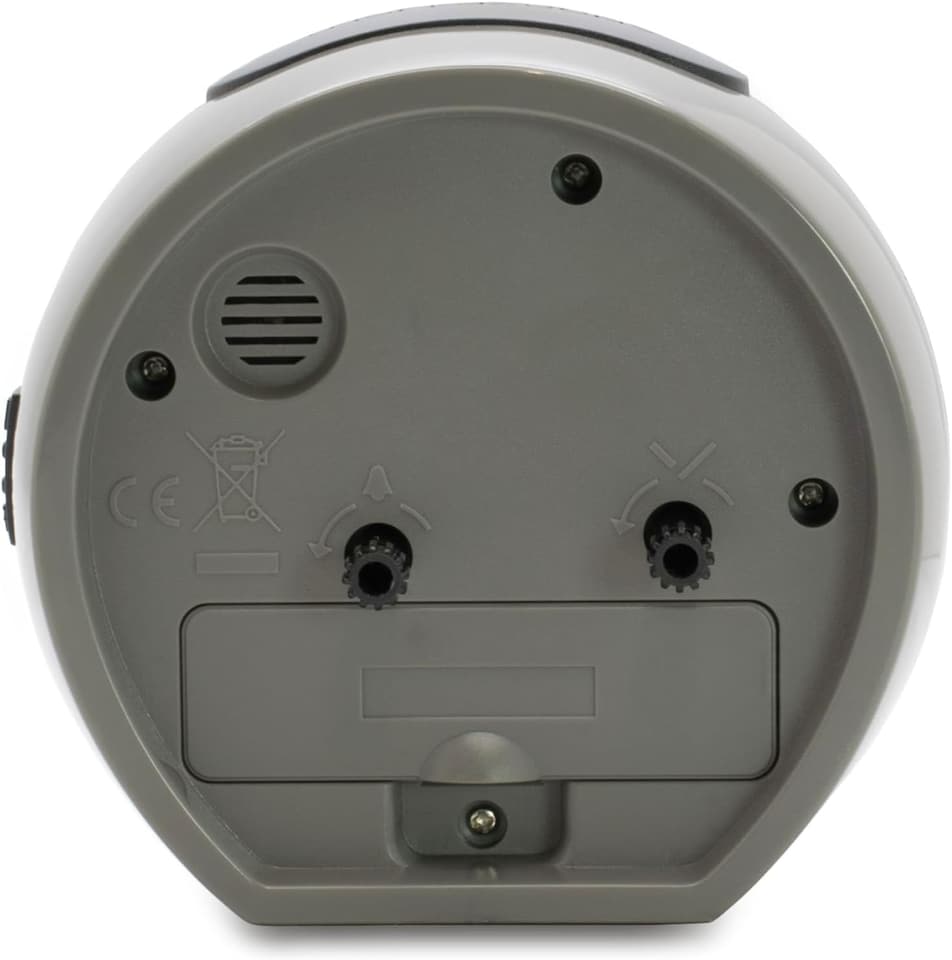 image 1 of Acctim Grace Non-Ticking Sweep Analogue Bedroom Alarm Clock | Grey | Earl Grey