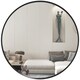image 1 of HOMCOM Wall Mirror for Living Room Bedroom, 61 cm Circle Bathroom Mirror, Black