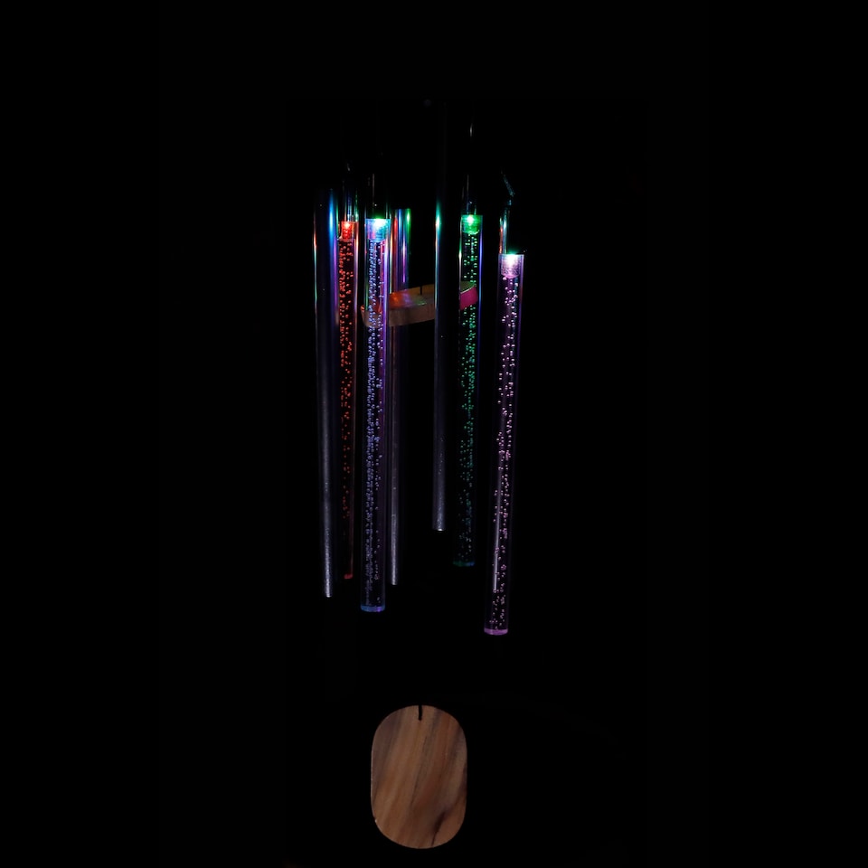 image 1 of Gardenwize Solar LED Light Up Wind Chime Colour Changing Garden Ornament