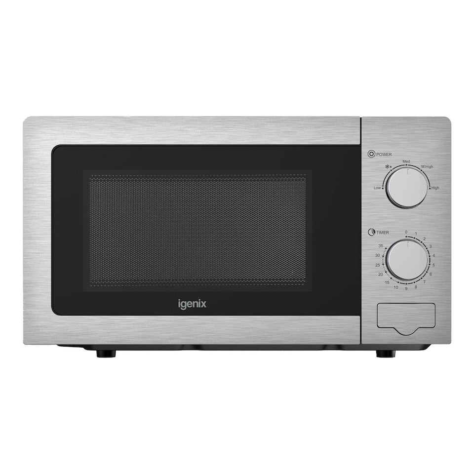 image 1 of Manual Microwave, 20 Litre, 5 Power Settings, 800W, Stainless Steel, IGMS02081SS