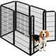 image 1 of Yaheetech 7-Panel Metal Dog Playpen, 71 × 120 cm Black