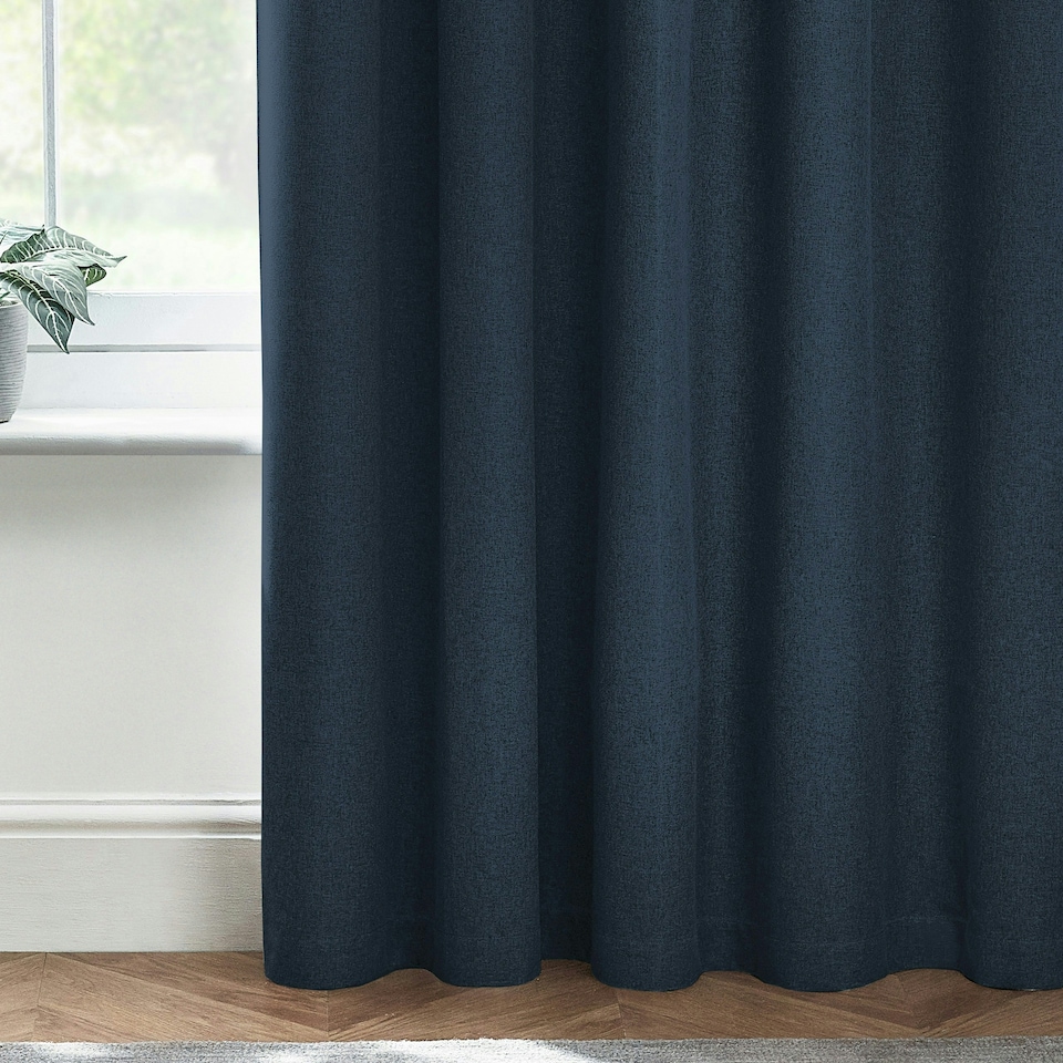 image 1 of furn. Dawn Blackout Midnight Eyelet Curtains 117 x 183cm Multi
