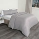 image 2 of OHS Hotel Quality Satin Stripe Duvet Cover and Pillowcase Set, Single - Silver