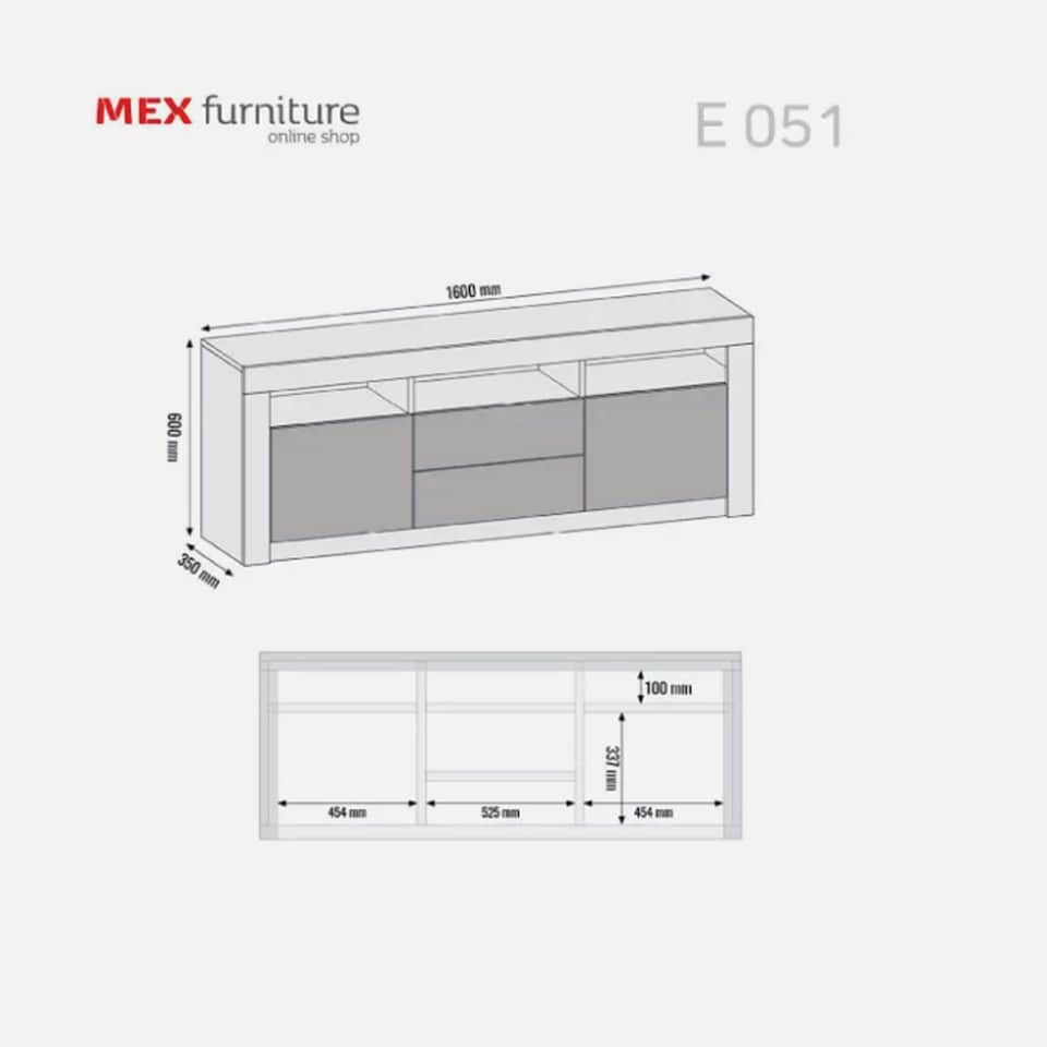 image 1 of TV Unit 160cm Black Matt Doors & Drawers Oak Matt Body Free LED | Brown | Black | One Size | 1