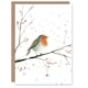 image 1 of Robin Bird Snow Winter Berry Tree Festive Xmas Blank Christmas Card