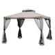 image 1 of Outsunny 3 x 3 m Metal Gazebo Garden Pavillion Double Roof Outdoor Canopy Shelter with Mesh Sidewalls Taupe