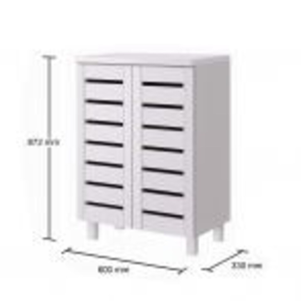 image 1 of 2 Door 4 Tier Shoe Cabinet