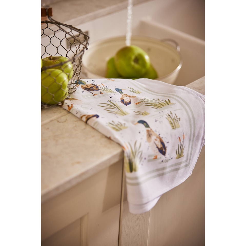 image 1 of Ulster Weavers Farmhouse Ducks Tea Towel - Cotton Sage