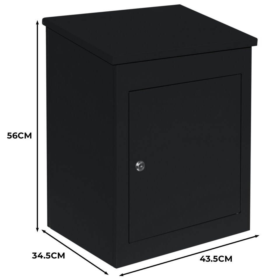 image 1 of Black Anti-Theft Parcel Post Box