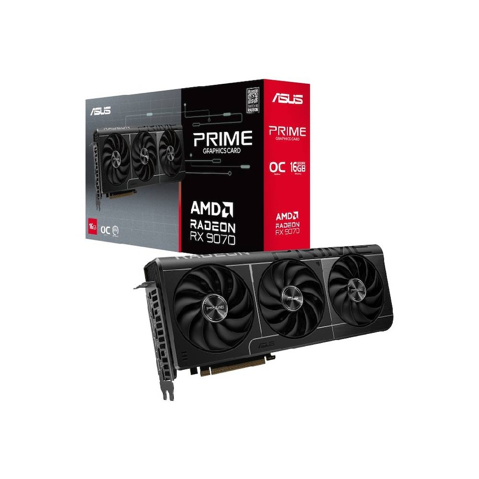 image 1 of ASUS PRIME-RX9070-O16G 16GB OC GDDR6 HDMI PCIe 5.0 Air Cooling Graphics Card