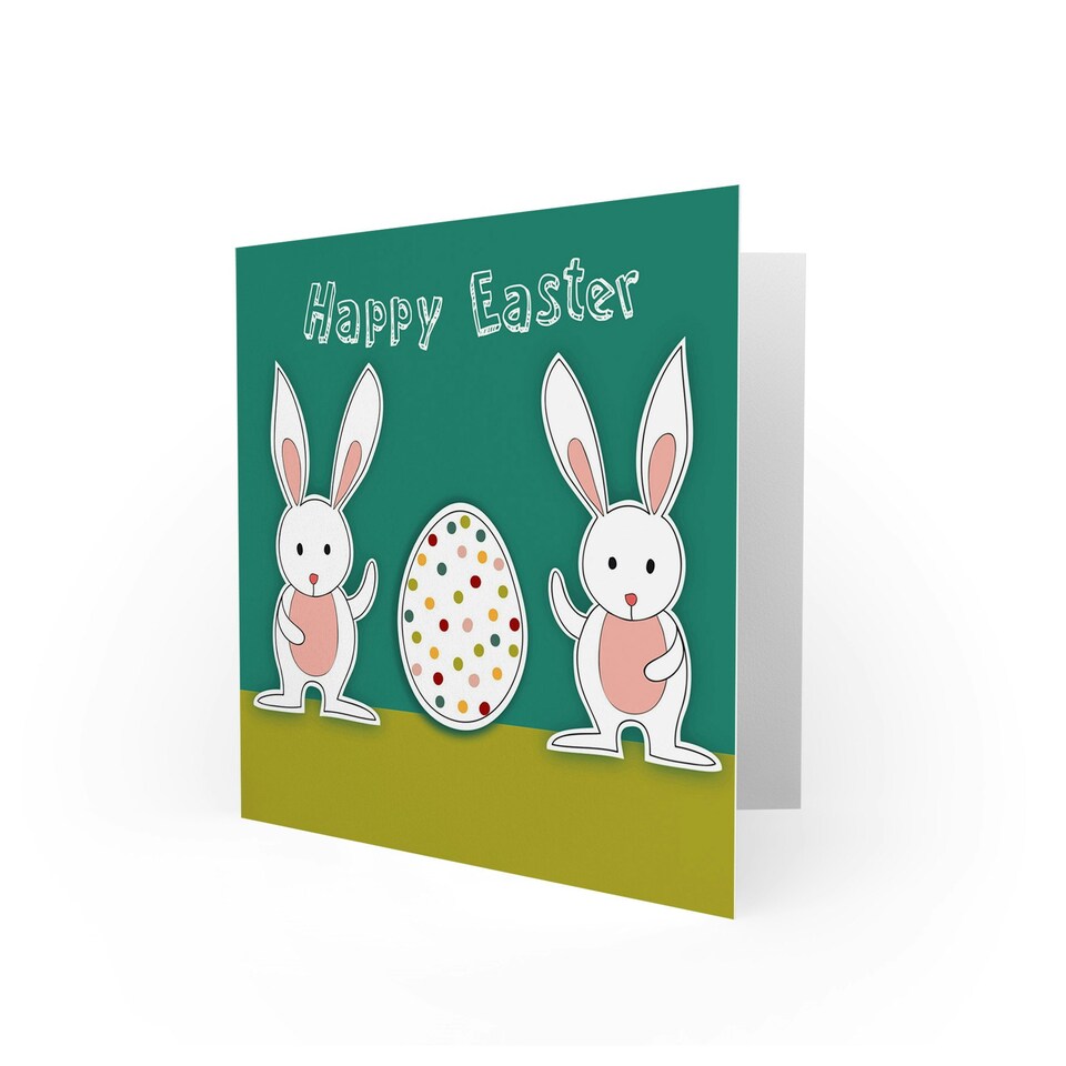 image 1 of Bunnies Polka Dot Egg Easter Child Kids Card