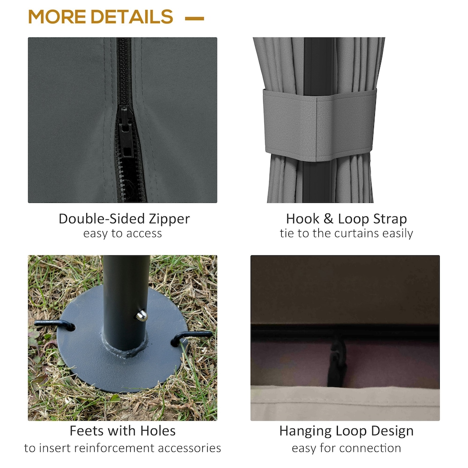 image 1 of Outsunny 3 x 3(m) Patio Gazebo Garden Shelter w/ Mosquito Netting, Light Grey