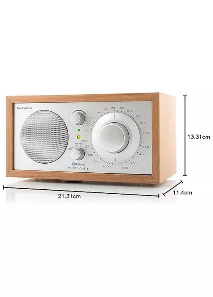 image 1 of Tivoli Audio Model One Bluetooth Table Radio AM FM Cherry Silver