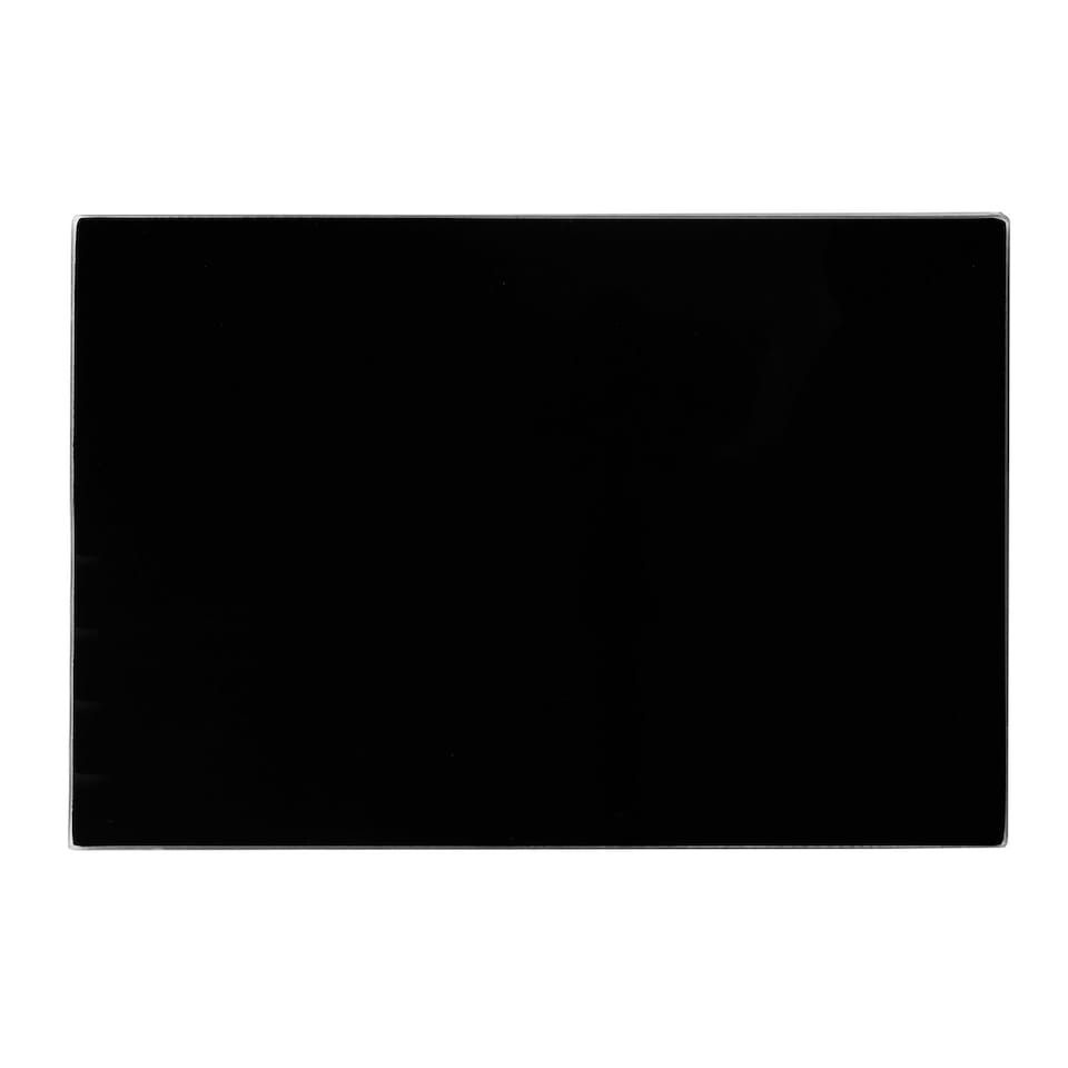 image 1 of Harbour Housewares Black Glass Placemats - 30 x 20cm - 6pc Set - Heat Resistant & Modern Black