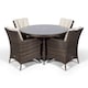 image 4 of Savannah Round 4 Seater Rattan Patio Dining Set | Brown | Brown