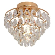 Crystal Ceiling Light Gold Chandelier Pendant Lamp E27