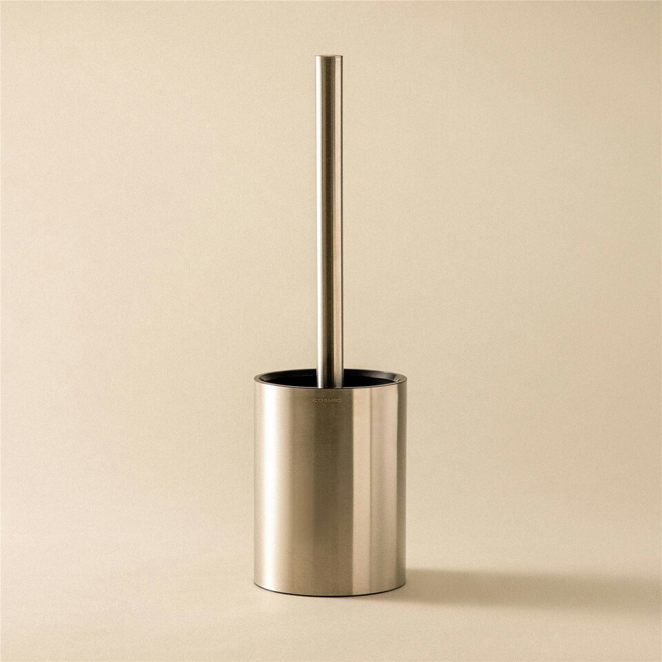 image 1 of Cosmic Toilet Brush Holder with Durable Stainless Steel for Bathroom, Light Grey
