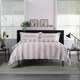 image 1 of West End Stripe Duvet Set – Soft, Breathable 100% Cotton Comfort Pink | White | Super King