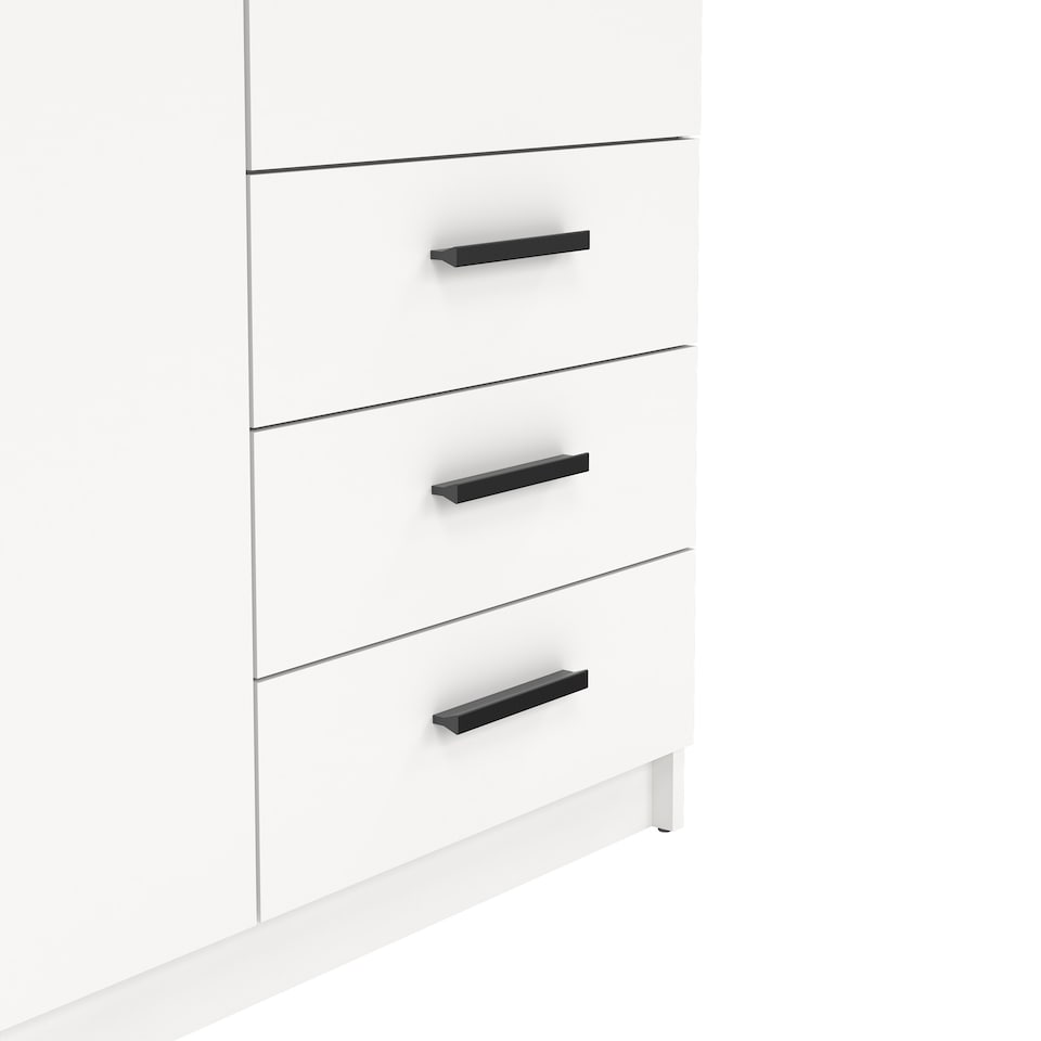 image 1 of Sprint Wardrobe with 2 Doors + 3 Drawers in White