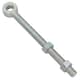 image 2 of Swing Gate Long Eye Bolts Hinge + Nuts Adjustable Zinc Plated 20 x 250mm 2pc Silver