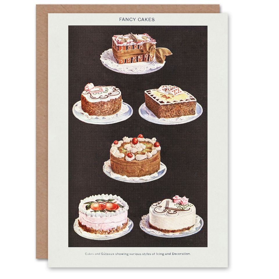 image 1 of Mrs Beeton Household Management Art Card Fancy Cakes