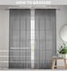 image 4 of Pair of Sienna Grey Floral Paste Print Patterned Voile Panels with Rod Pocket Header 137 CM