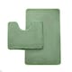 image 1 of VELVETIO Faux Fur Bath Mat Set Shaggy Super Soft Plush Anti Slip PVC Back Green | Sage Green
