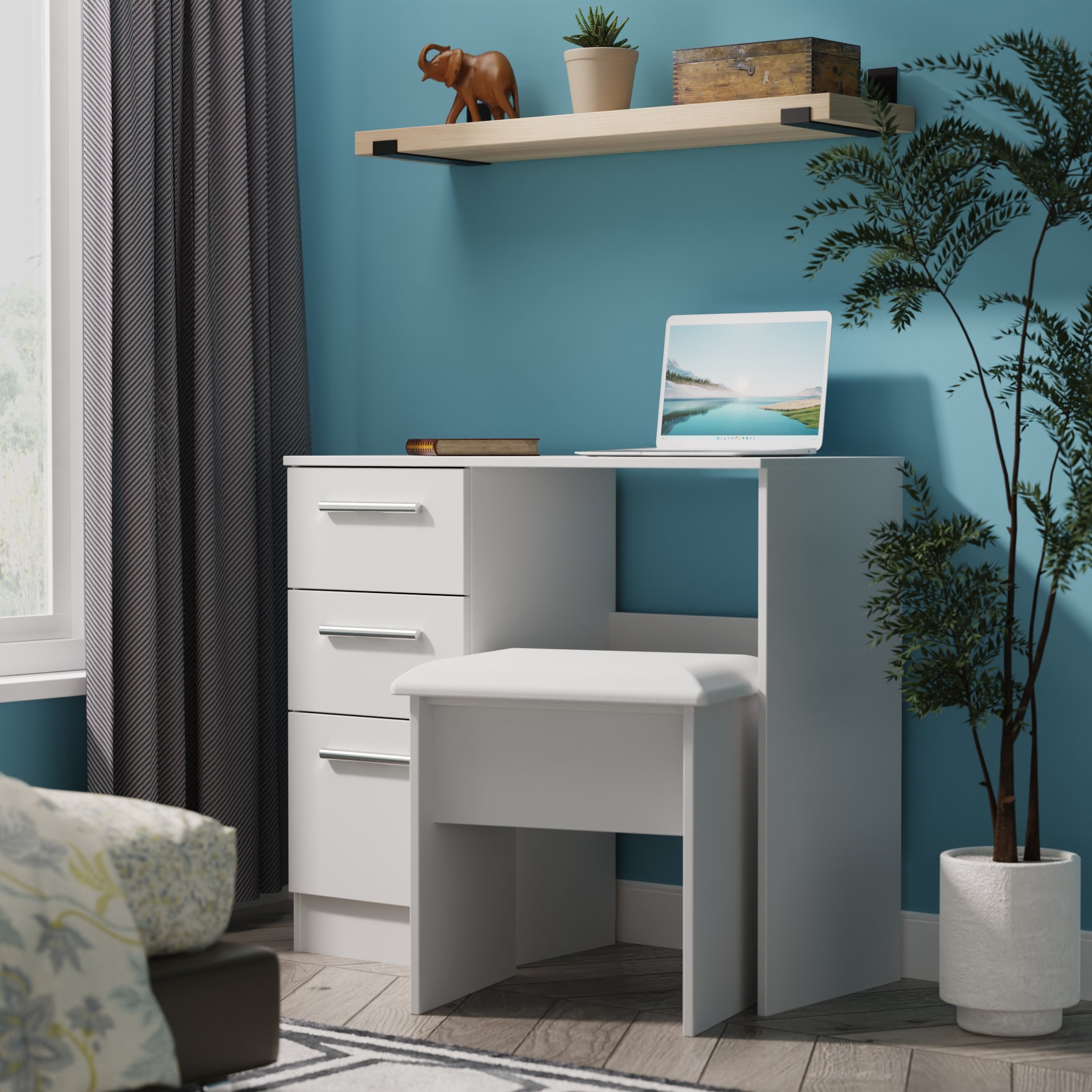 Trent 3 Drawer Vanity in Grey Matt (Ready Assembled) Grey Grey Matt