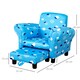 image 7 of HOMCOM Kids Armchair Children Mini Sofa Wood Frame w/ Footrest Cute Cloud Star Blue