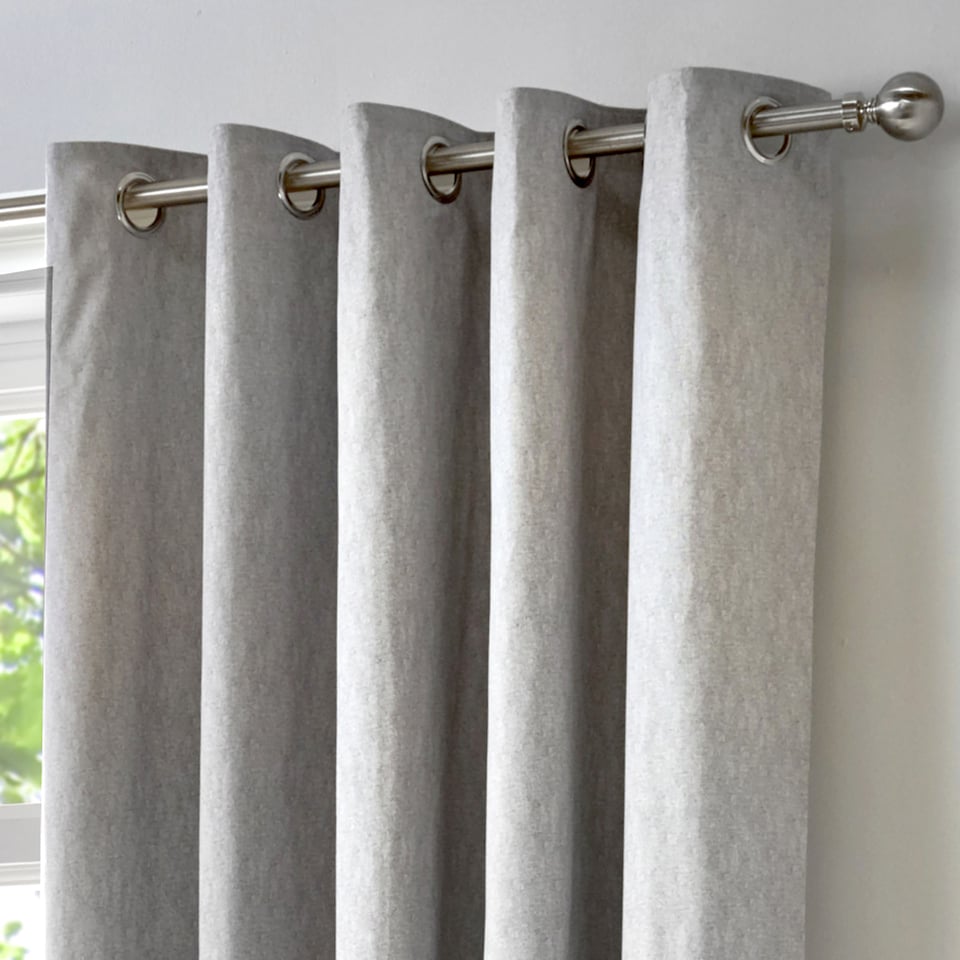 image 1 of Fusion Cannes Eyelet Curtains Silver