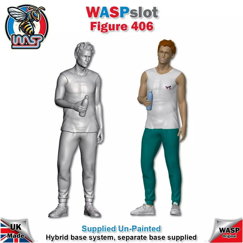 image 1 of Trackside Unpainted Figures x 2 Scenery Set 136 1:32 Wasp
