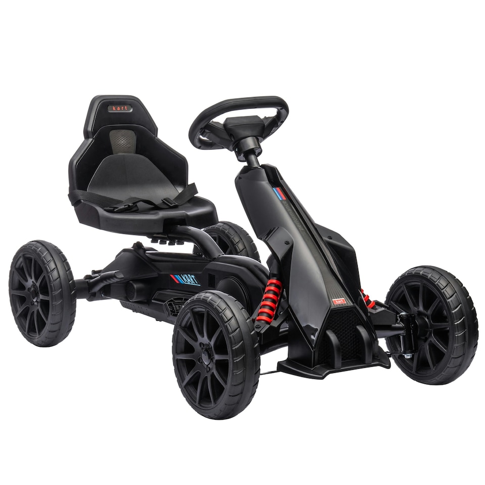 image 1 of HOMCOM Children Pedal Go Kart w/ Adjustable Seat, Handbrake - Black