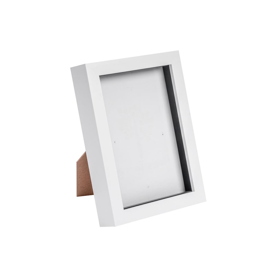 image 1 of Nicola Spring 5 x 7" Photo Frame - White - 3D Photo Frame Picture Frame Box Portrait Display Case (20 x 15cm)
