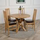 image 1 of Oregon Round Oak Dining Table with 4 Princeton Oak Chairs Brown