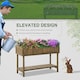 image 5 of Outsunny Wooden Herb Planter Stand 8 Cubes Bottom Shelf Raised Bed Natural