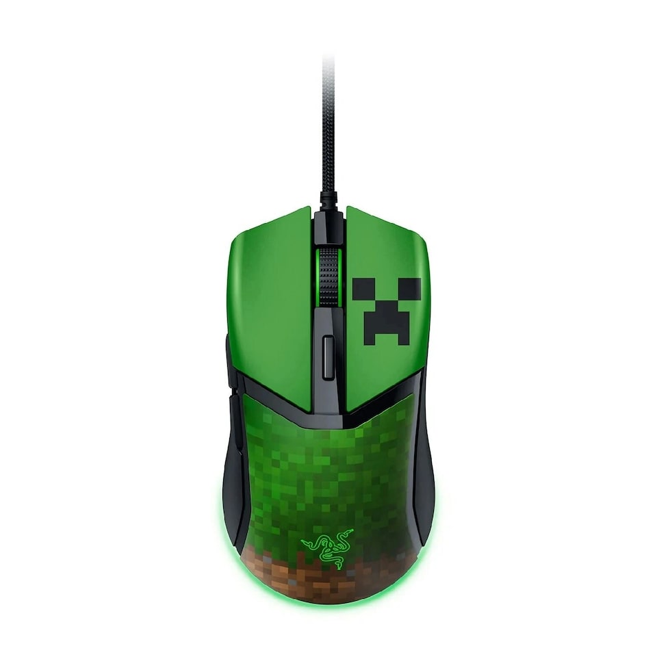 image 1 of Cobra Minecraft Edition - Lightweight Wired Gaming Mouse - 8500 DPI Sensor (58g, Optical Mouse Switches 3th Gen, Chroma Lighting with Gradient Underglow, Speedflex Cable) Minecraft
