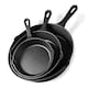 image 1 of VonShef 3Pc Cast Iron Skillet Pan Set - 6", 8", 10"