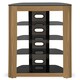 image 5 of Centurion Supports Zinnia Black with Oak Fascia 5-Shelf Flat Screen TV, Hi-Fi, AV Rack, Media Stand, Entertainment Unit Brown | Black