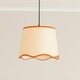 image 2 of ValueLights Dutton Natural Fabric Rust Trim Scallop Edge Ceiling Floor Table Large Lamp Shade