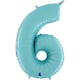 image 1 of Pastel Blue Number 6 Helium Foil Giant Balloon 66cm / 26 in
