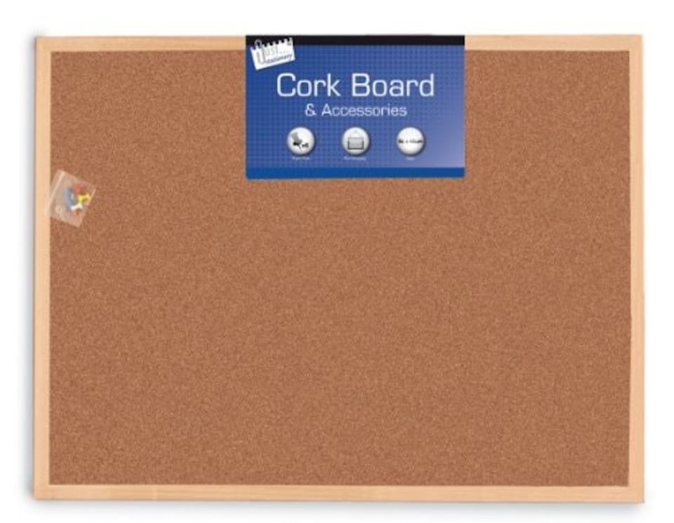 image 1 of Tallon Just Stationery 400x600mm Split White/Cork Board