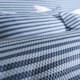 image 2 of OHS Stripe Embossed Soft Cosy Plush Plump Duvet Cover and Pillowcase Bedding Set | Blue | Navy | Double