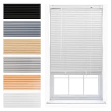 FURNISHED Modern PVC Venetian Blinds Durable Window Blinds for Homes and Offices | White | White | (W) 100cm x (L) 150cm