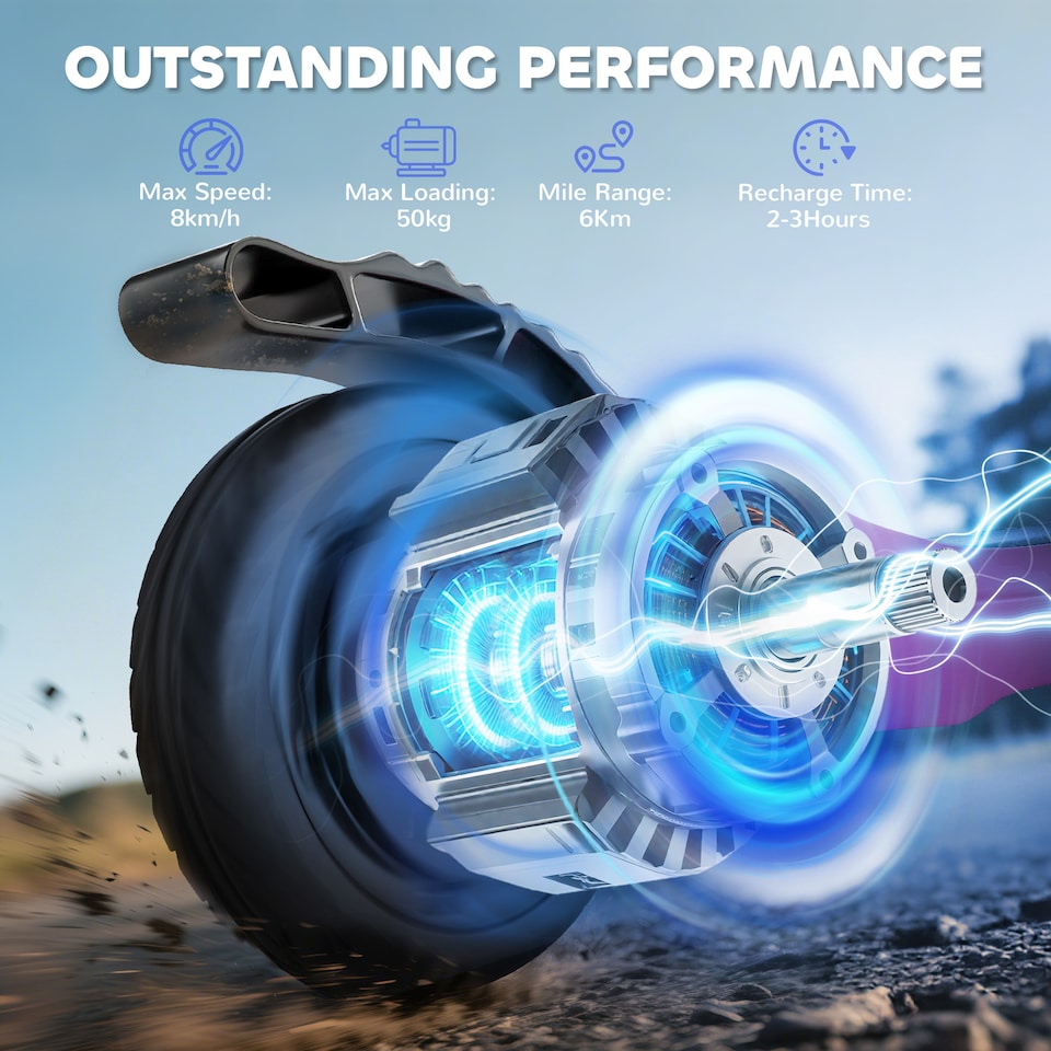 image 1 of HOMCOM Kids Electric Scooter, Electric Scooters for Kids Ages 6-10, 8 KM H 6 KM Lightweight E-Scooter, Adjustable Height, Rear Brake | Pink | Pink | 76cm x 53cm x 95cm