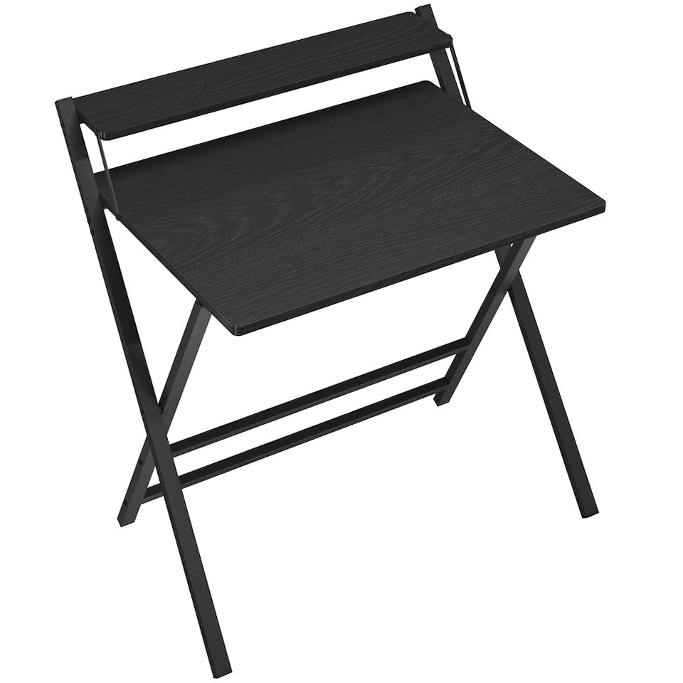 image 1 of Yaheetech 2-Tier Foldable Computer Desk w/ Monitor Shelf