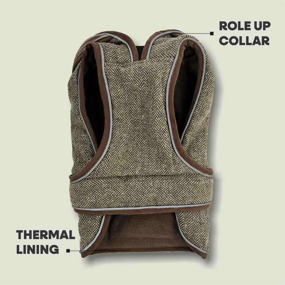 image 1 of HugglePets Legacy Herringbone Dog Coat | Multi | M