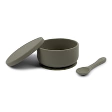 Tiny Dining Baby Silicone Suction Bowl & Spoon Set - Silver Sage | Green | Silver Sage