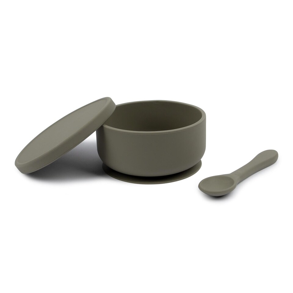 image 1 of Tiny Dining Baby Silicone Suction Bowl & Spoon Set - Silver Sage | Green | Silver Sage