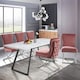 image 7 of Set of 2 Trafalgar Velvet Dining Chairs with Gold Crossed Legs - Modern Upholstered Accent Chair | Pink