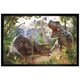 image 1 of Black Wooden Framed  Dinosaur Battle David Penfound Maxi Poster